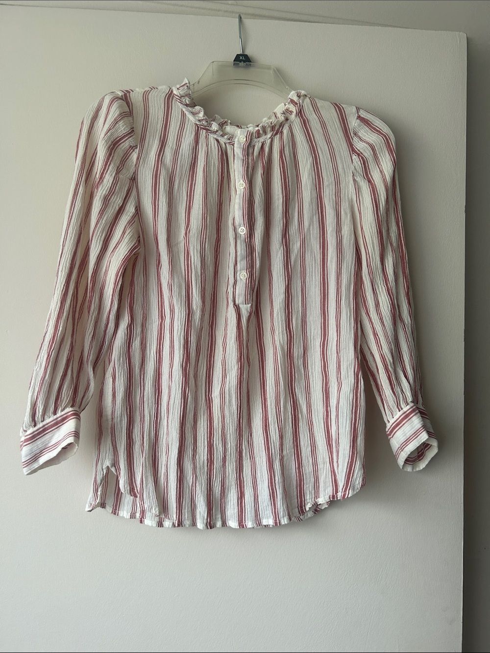 Gap 3/4 Sleeve Striped Crinkle Shirt Ren Faire Inspired